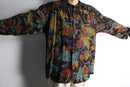 botanical pattern loose L/S shirt