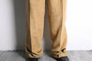 brown beige fake suede wide tapered pants