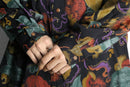 botanical pattern loose L/S shirt