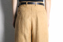 brown beige fake suede wide tapered pants