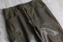 brown color leather cargo pants