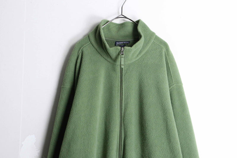 "LAND'S END"  khaki color zip fleece