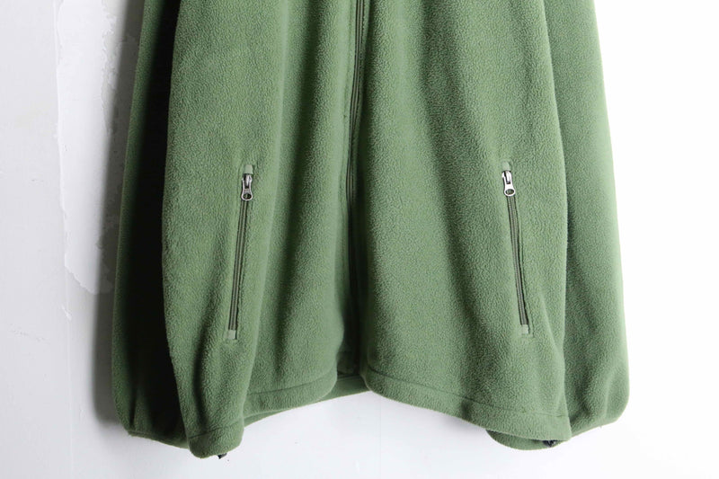 "LAND'S END"  khaki color zip fleece