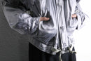 metallic silver shoal short blouson