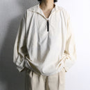 linen smock skipper pullover shirt