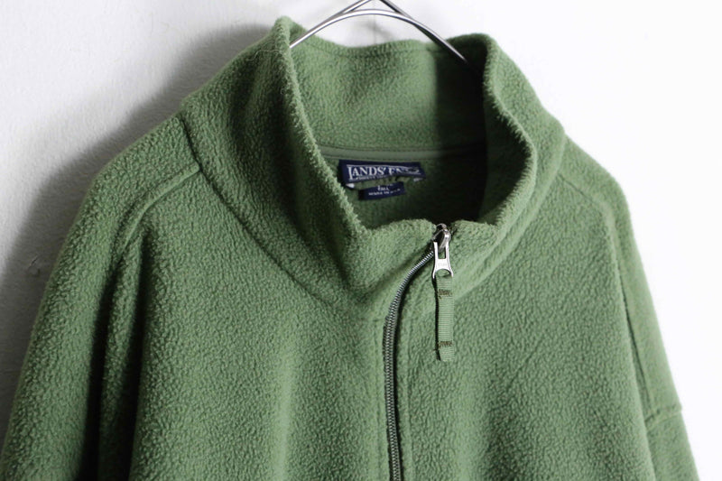 "LAND'S END"  khaki color zip fleece