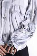 metallic silver shoal short blouson