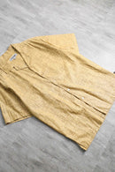 1990’s “STACY ADAMS” mustard geometric pattern linen s/s shirt