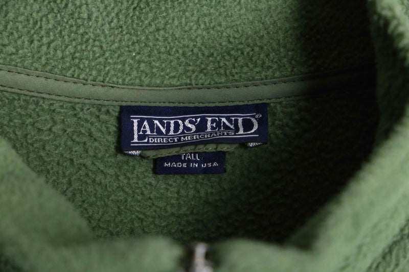 "LAND'S END"  khaki color zip fleece