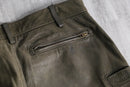 brown color leather cargo pants