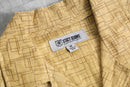 1990’s “STACY ADAMS” mustard geometric pattern linen s/s shirt
