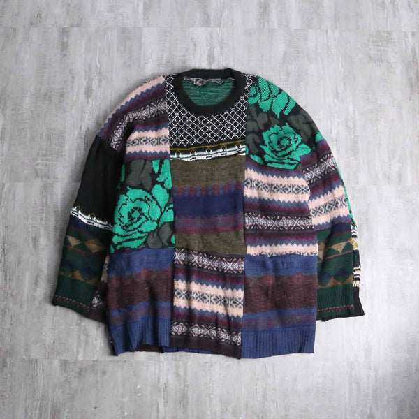 "Re:make" random docking wide sleeve knit