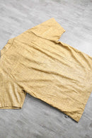 1990’s “STACY ADAMS” mustard geometric pattern linen s/s shirt