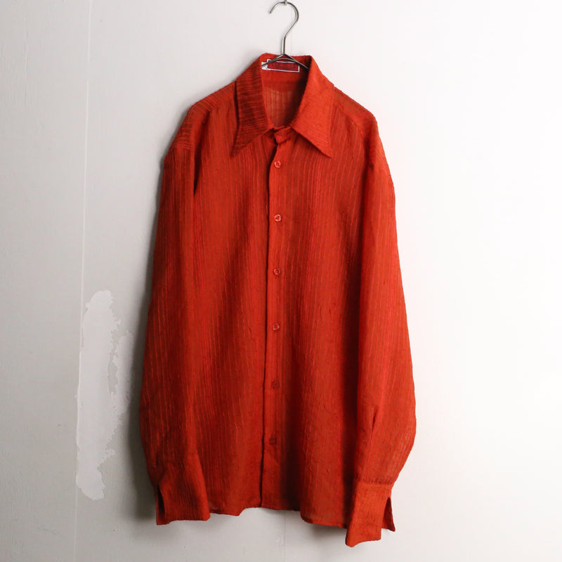 vivid orange BIG lapel L/S shirt