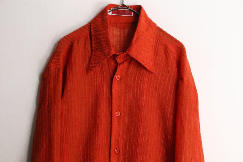 vivid orange BIG lapel L/S shirt