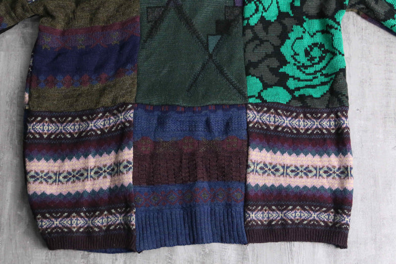 "Re:make" random docking wide sleeve knit