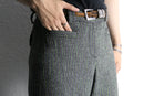 melange gray wide straight trousers