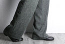 melange gray wide straight trousers