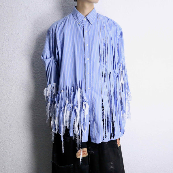 "Re:make" shredder design stripe shirt