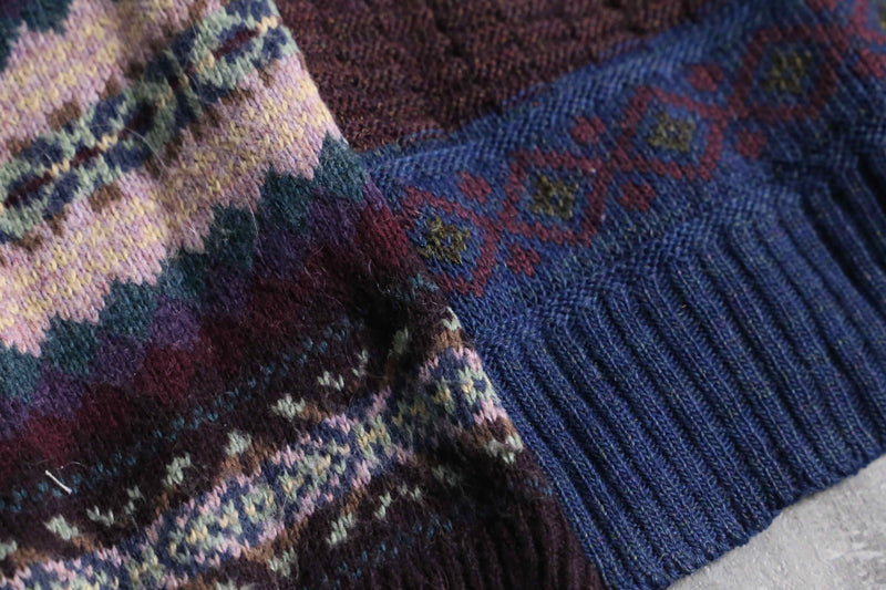 "Re:make" random docking wide sleeve knit