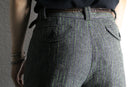 melange gray wide straight trousers