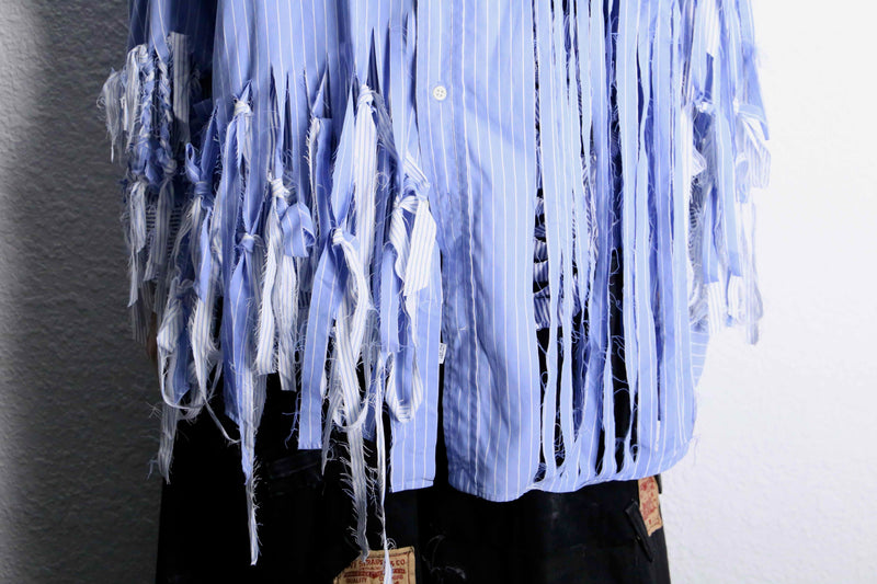 "Re:make" shredder design stripe shirt