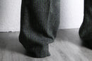 melange gray wide straight trousers