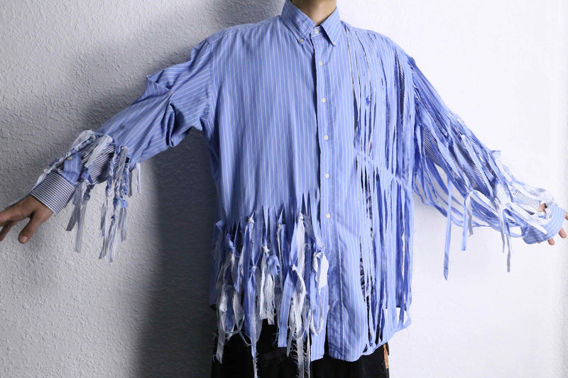 "Re:make" shredder design stripe shirt
