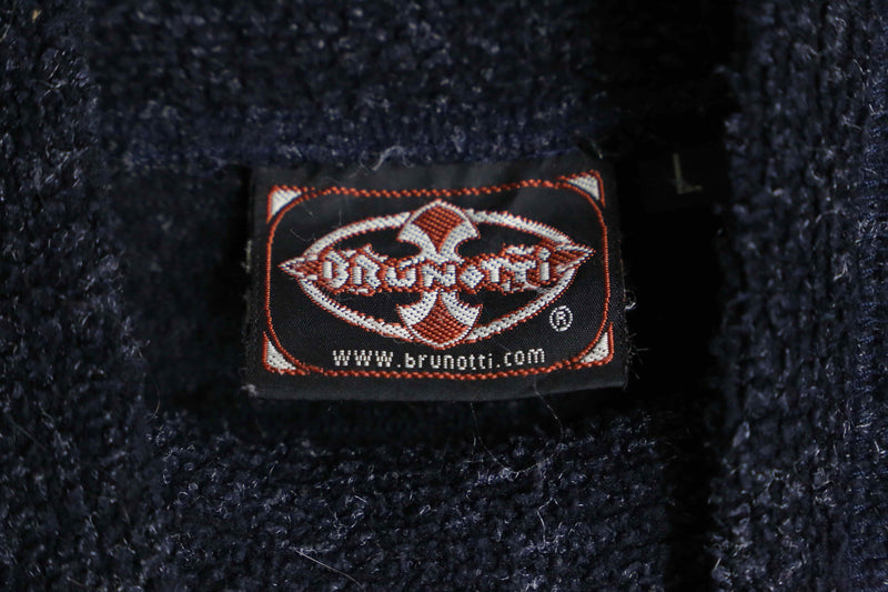 dark indigo color hi neck fleece