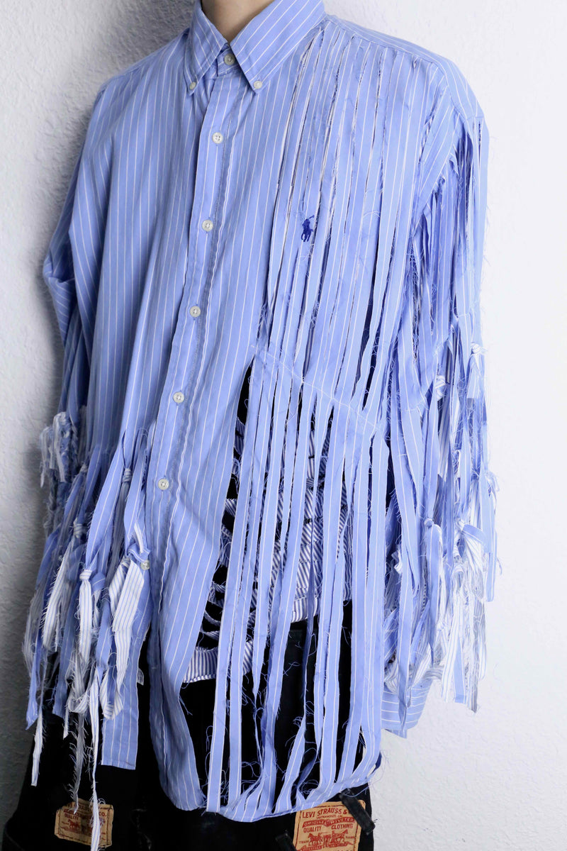 "Re:make" shredder design stripe shirt