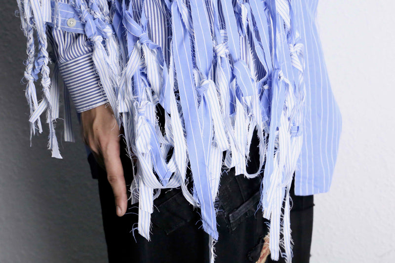 "Re:make" shredder design stripe shirt