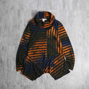 orange gradation random stripe high neck pull