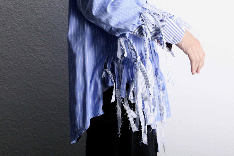 "Re:make" shredder design stripe shirt