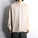 pastel stripe linen blend button down shirt