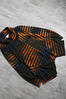 orange gradation random stripe high neck pull