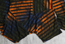 orange gradation random stripe high neck pull