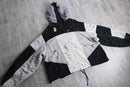 ”Re:make” gray black color damage zip up hoodie