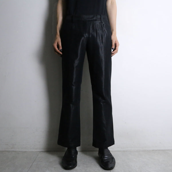 “John Galliani” metallic black flare pants