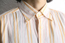 pastel stripe linen blend button down shirt