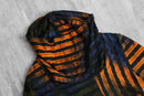 orange gradation random stripe high neck pull
