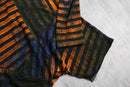 orange gradation random stripe high neck pull