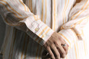 pastel stripe linen blend button down shirt