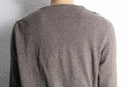 "BURBERRY" charcoal brown V-neck knit