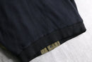 leather × knit geometric patterns blouson
