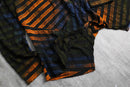 orange gradation random stripe high neck pull