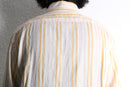 pastel stripe linen blend button down shirt