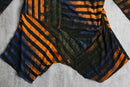 orange gradation random stripe high neck pull