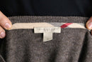 "BURBERRY" charcoal brown V-neck knit
