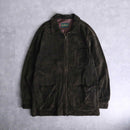 deep brown suede leather middle jacket