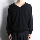 "BURBERRY" black wool V-neck knit